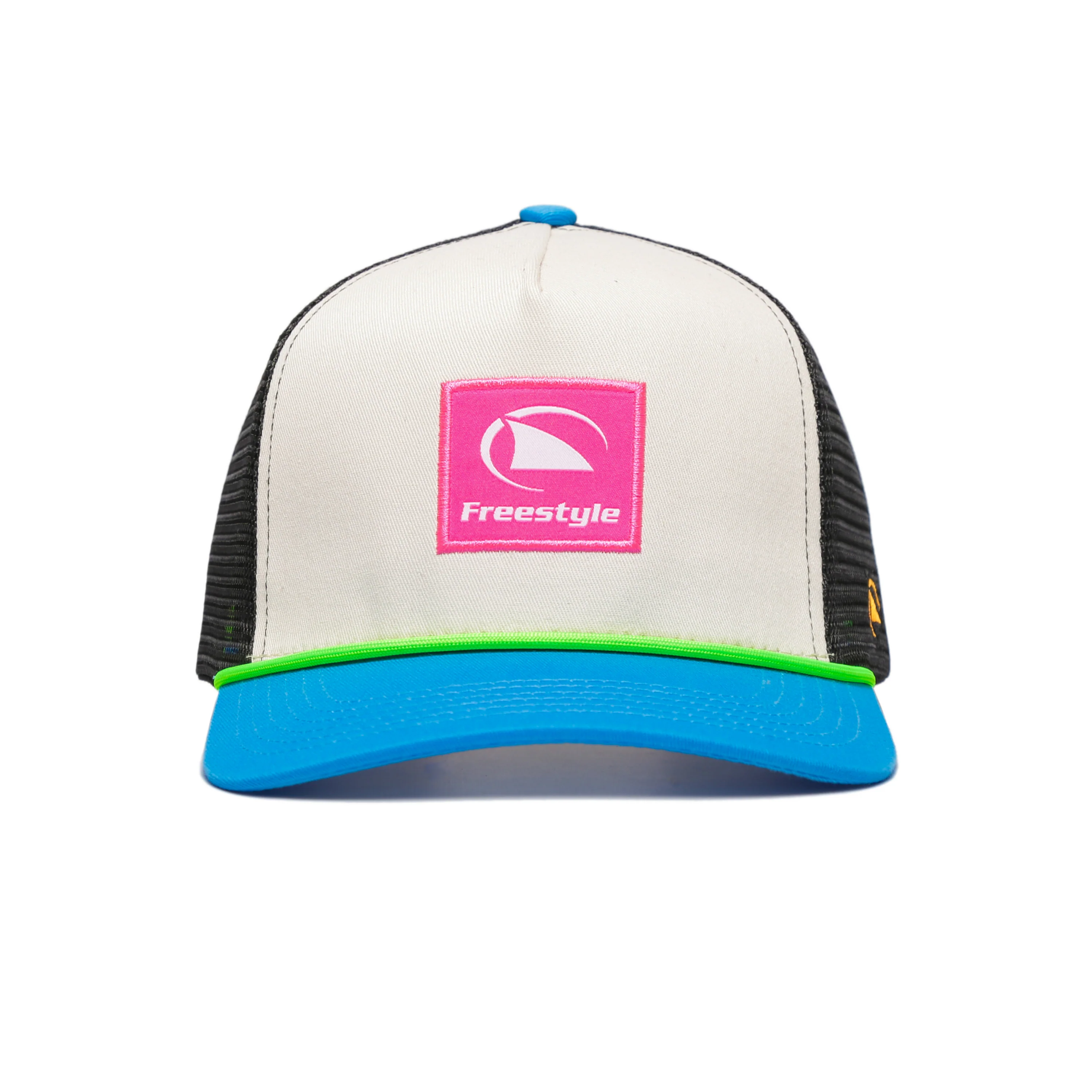 Fin Patrol Trucker Snapback Hat Black Neon - Image 2
